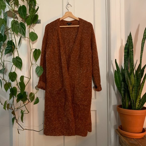 Longline Rust Open Cardigan - Picture 1 of 6